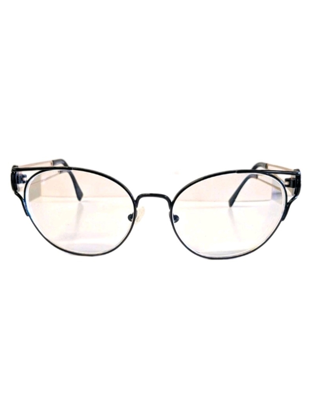 Versace Black Metal Oval Reading Glasses - Women Accessories